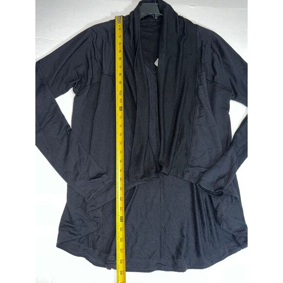 Athleta Cardigan Women’s Size S Black Stretch Open Front Sweater High-Low Shawl - Picture 2 of 9